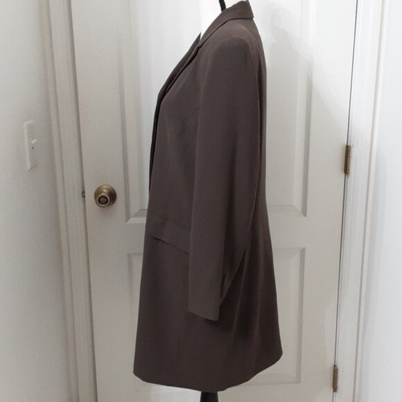 Norton McNaughton Size 14 Vintage Dark Taupe Midi Length Blazer, EUC - Picture 4 of 14